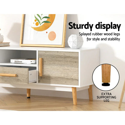 Artiss TV Cabinet Entertainment Unit 120cm Wood White Gino - Flea Market