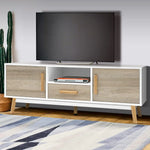 Artiss TV Cabinet Entertainment Unit 120cm Wood White Gino - Flea Market