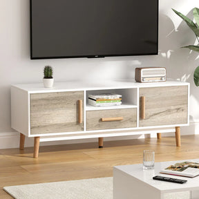 Artiss TV Cabinet Entertainment Unit 120cm Wood White Gino - Flea Market
