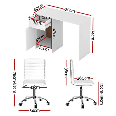 Artiss Office Set - 100cm White