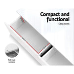 White compact drawer with anti-rust runners, labeled dimensions 40x25x12.5cm, modern design