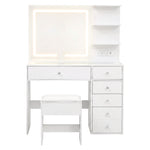 Dressing Table LED Vanity Desk White with Stool - Artiss Mirror