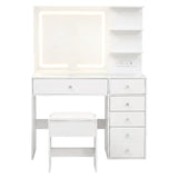 Dressing Table LED Vanity Desk White with Stool - Artiss Mirror