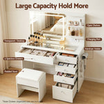 Dressing Table LED Vanity Desk White with Stool - Artiss Mirror