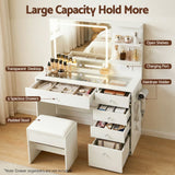 Dressing Table LED Vanity Desk White with Stool - Artiss Mirror