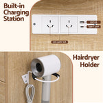 Dressing Table Wood with LED Bulbs & Stool - Artiss Vanity Desk