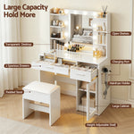 Dressing Table White with 10 RGB LED Bulbs - Artiss Vanity Desk