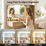Dressing Table LED Vanity Desk Wood with Charging Station - Artiss