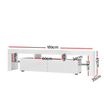 Artiss Entertainment Unit TV Cabinet LED 189cm White Elo - Flea Market