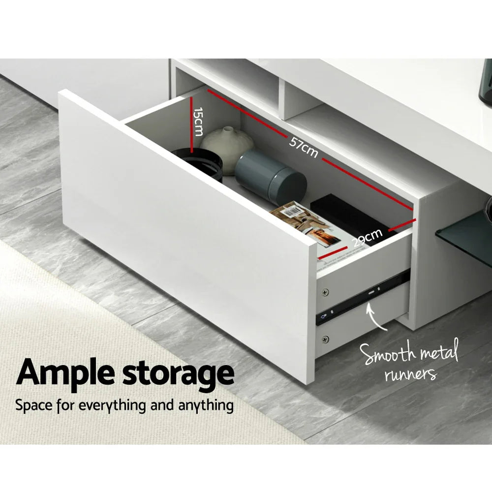 Artiss Entertainment Unit TV Cabinet LED 189cm White Elo - Flea Market