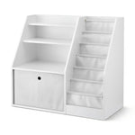 Keezi Kids Bookshelf White - Children's Bookcase Organizer with Storage Drawer