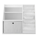 Keezi Kids Bookshelf White - Children's Bookcase Organizer with Storage Drawer