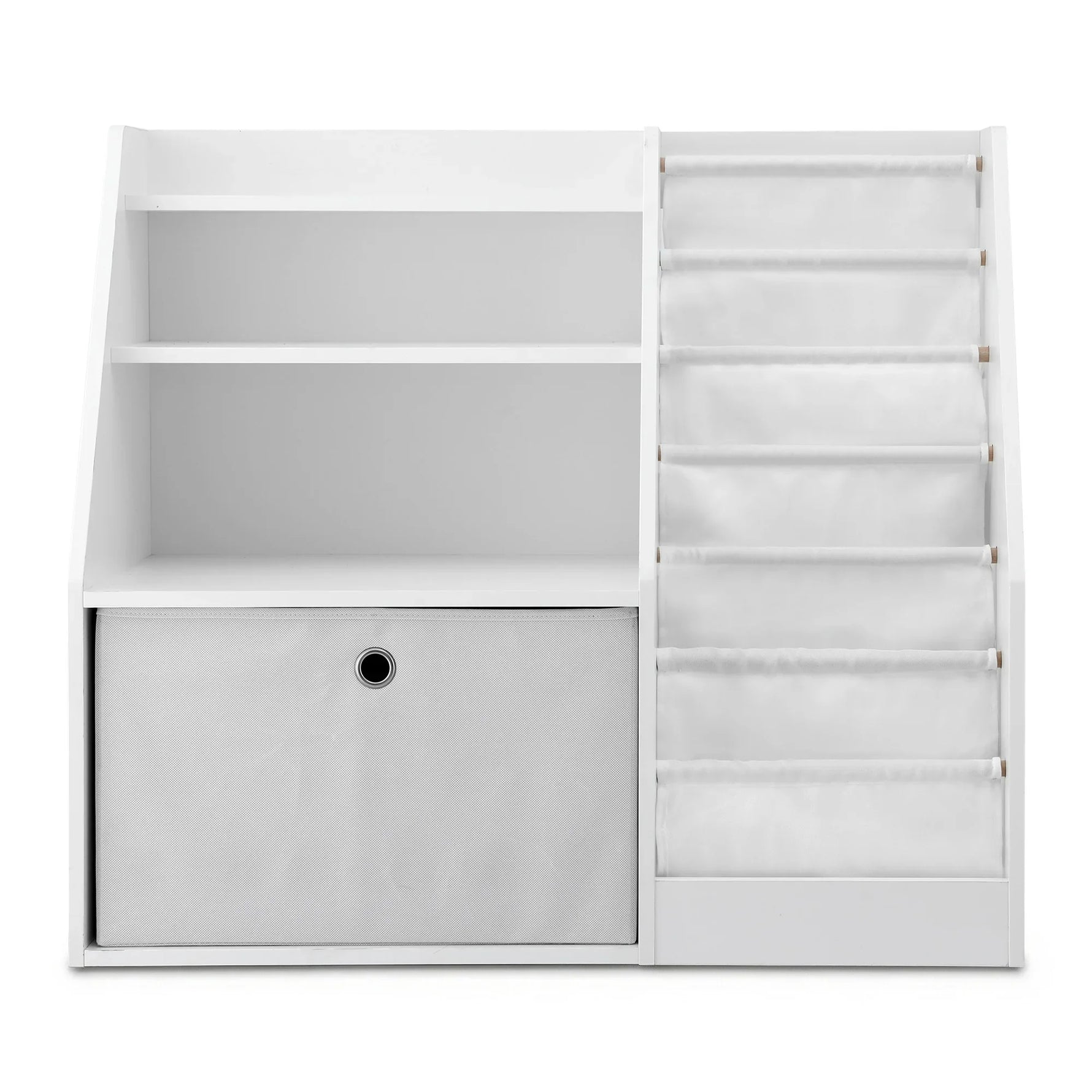 Keezi Kids Bookshelf White - Children's Bookcase Organizer with Storage Drawer