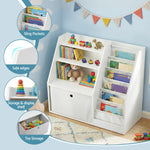 Keezi Kids Bookshelf White - Children's Bookcase Organizer with Storage Drawer