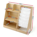 Keezi Kids Bookshelf Wood - Children's Bookcase Storage Rack with Display Shelves