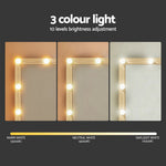 Dressing Table Wood with 12 LED Bulbs & Stool - Artiss Vanity Desk