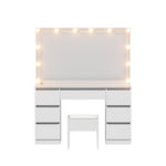 Dressing Table Vanity Desk White with Stool 12 LED Bulbs - Artiss Makeup Mirror