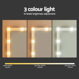 Dressing Table Vanity Desk White with Stool 12 LED Bulbs - Artiss Makeup Mirror