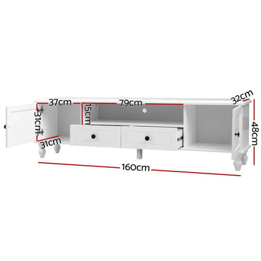 Artiss TV Cabinet Entertainment Unit 160cm White Kubi - Flea Market