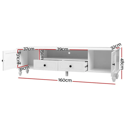 Artiss TV Cabinet Entertainment Unit 160cm White Kubi - Flea Market