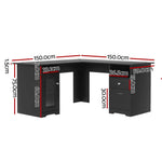 Artiss Computer Desk L-shaped Corner Table with Storage - Flea Market