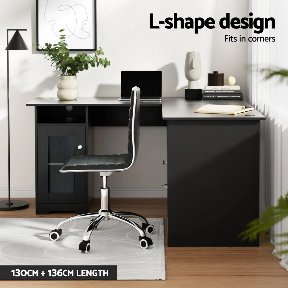 Artiss Computer Desk L-shaped Corner Table with Storage