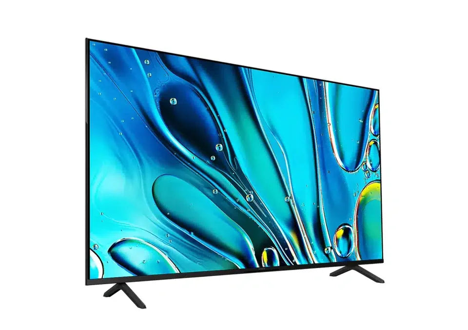 Smart LED TV with slim black frame and abstract blue screen, online bargain at Flea Market AU