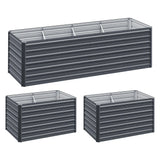 Green Fingers Garden Bed 240x80x77cm Planter Box Raised Container Galvanised - Flea Market