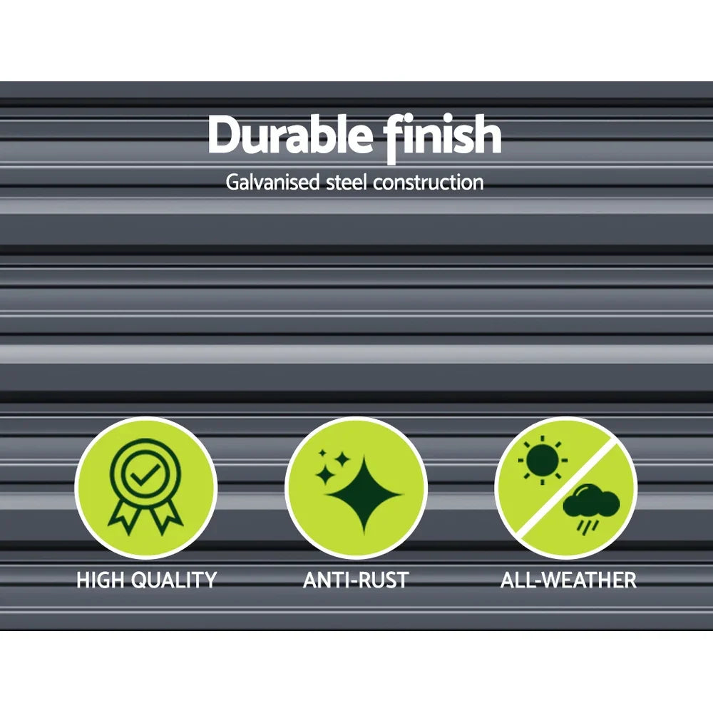 Green Fingers Garden Bed 240x80x77cm Planter Box Raised Container Galvanised - Flea Market