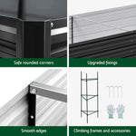 Green Fingers Raised Garden Bed 2 Pcs 210x90cm Planter Box Container Galvanised Metal Outdoor