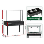 Green Fingers Elevated Metal Garden Bed Kit w Mini Greenhouse Cover 116x60cm