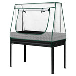 Green Fingers Elevated Metal Garden Bed Kit w Mini Greenhouse Cover 116x60cm