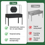 Green Fingers Elevated Metal Garden Bed Kit w Mini Greenhouse Cover 116x60cm