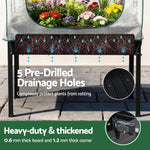 Green Fingers Elevated Metal Garden Bed Kit w Mini Greenhouse Cover 116x60cm