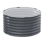 Green Fingers Garden Bed 90X45cm Round Latches Planter Box Raised Galvanised Herb - Flea Market