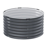 Green Fingers Garden Bed 90X45cm Round Latches Planter Box Raised Galvanised Herb - Flea Market