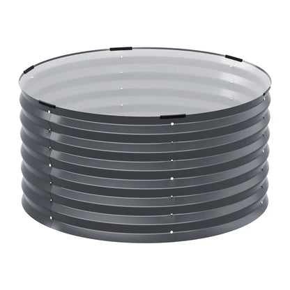 Green Fingers Garden Bed 90X45cm Round Latches Planter Box Raised Galvanised Herb - Flea Market
