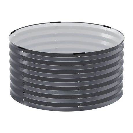Green Fingers Garden Bed 90X45cm Round Latches Planter Box Raised Galvanised Herb - Flea Market