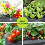 Green Fingers Garden Bed 90X45cm Round Latches Planter Box Raised Galvanised Herb - Flea Market