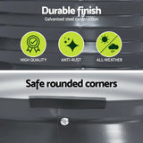 Green Fingers Garden Bed 90X45cm Round Latches Planter Box Raised Galvanised Herb - Flea Market