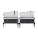 Green Fingers Raised Garden Bed x2 80x49x74cm Greenhouse Planter Box Galvanised Herb