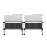 Green Fingers Raised Garden Bed x2 80x49x74cm Greenhouse Planter Box Galvanised Herb