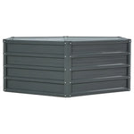 Green Fingers 2x Garden Bed 130x130x46cm Planter Box Raised Container Galvanised