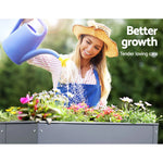 Green Fingers Garden Bed Elevated 100X80X30cm Planter Box Container Galvanised - Flea Market