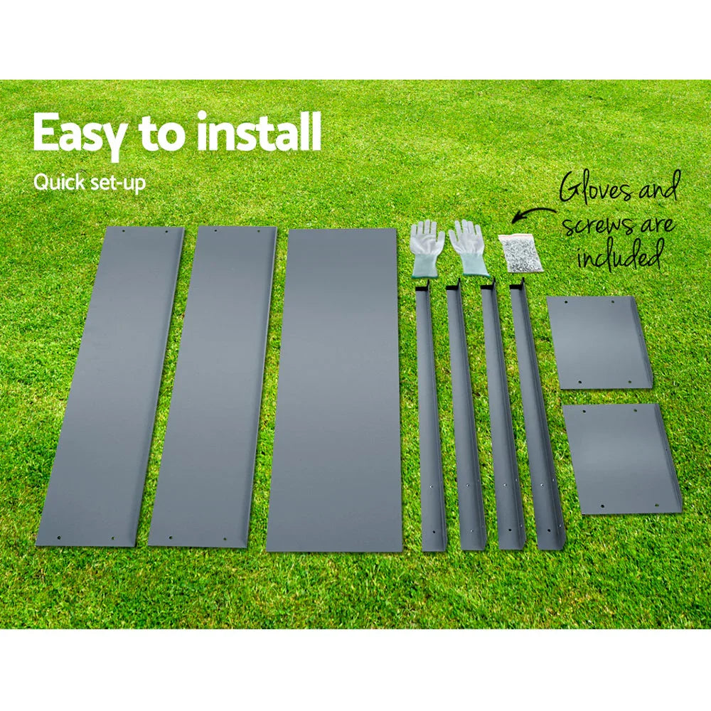 Green Fingers Garden Bed Elevated 100X80X30cm Planter Box Container Galvanised - Flea Market