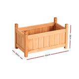 Green Fingers Garden Bed 60x30x33cm Wooden Planter Box Raised Container Growing - Flea Market