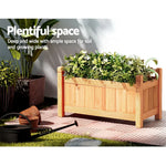 Green Fingers Garden Bed 60x30x33cm Wooden Planter Box Raised Container Growing - Flea Market