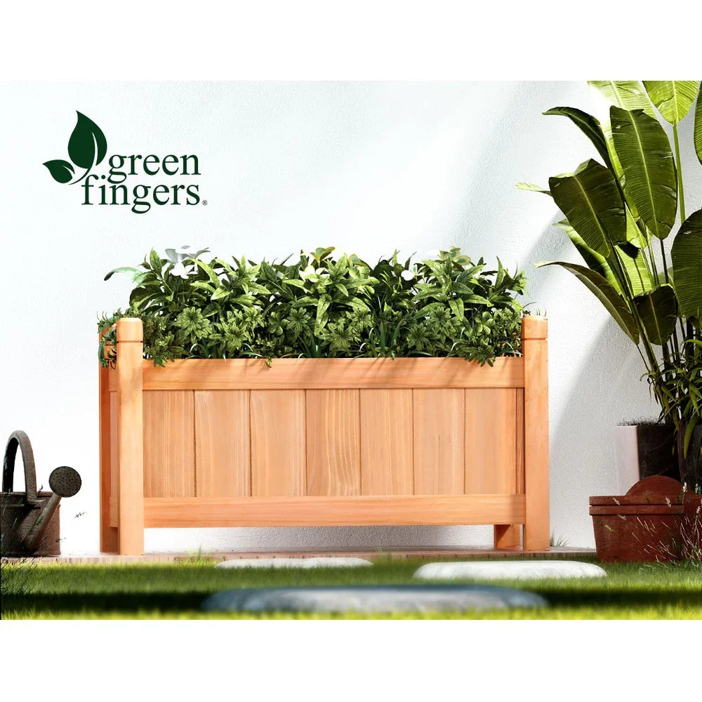 Green Fingers Garden Bed 60x30x33cm Wooden Planter Box Raised Container Growing - Flea Market
