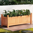 Green Fingers Garden Bed 90x30x33cm Wooden Planter Box Raised Container Growing - Flea Market