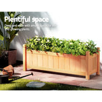 Green Fingers Garden Bed 90x30x33cm Wooden Planter Box Raised Container Growing - Flea Market